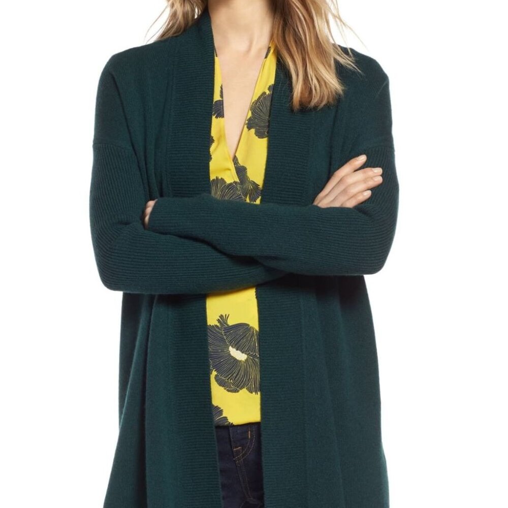 Halogen Open Drape Front Cardigan Green Sz XS/S